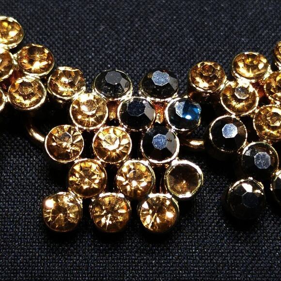 Monet Black & Topaz Rhinestone Gold Tone Necklace, 19 Inches - Picture 11 of 11